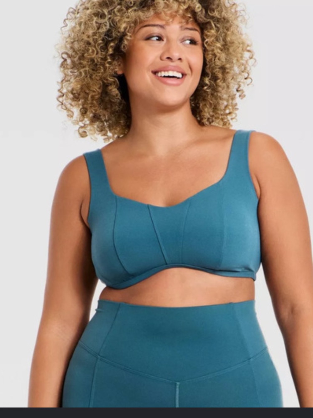 all in motion Teal Corset-Style Light Support Sports Bra
